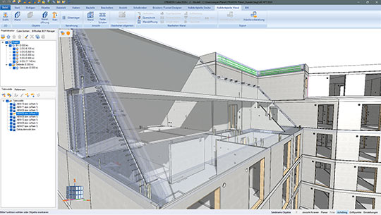 Double walls with roof connection